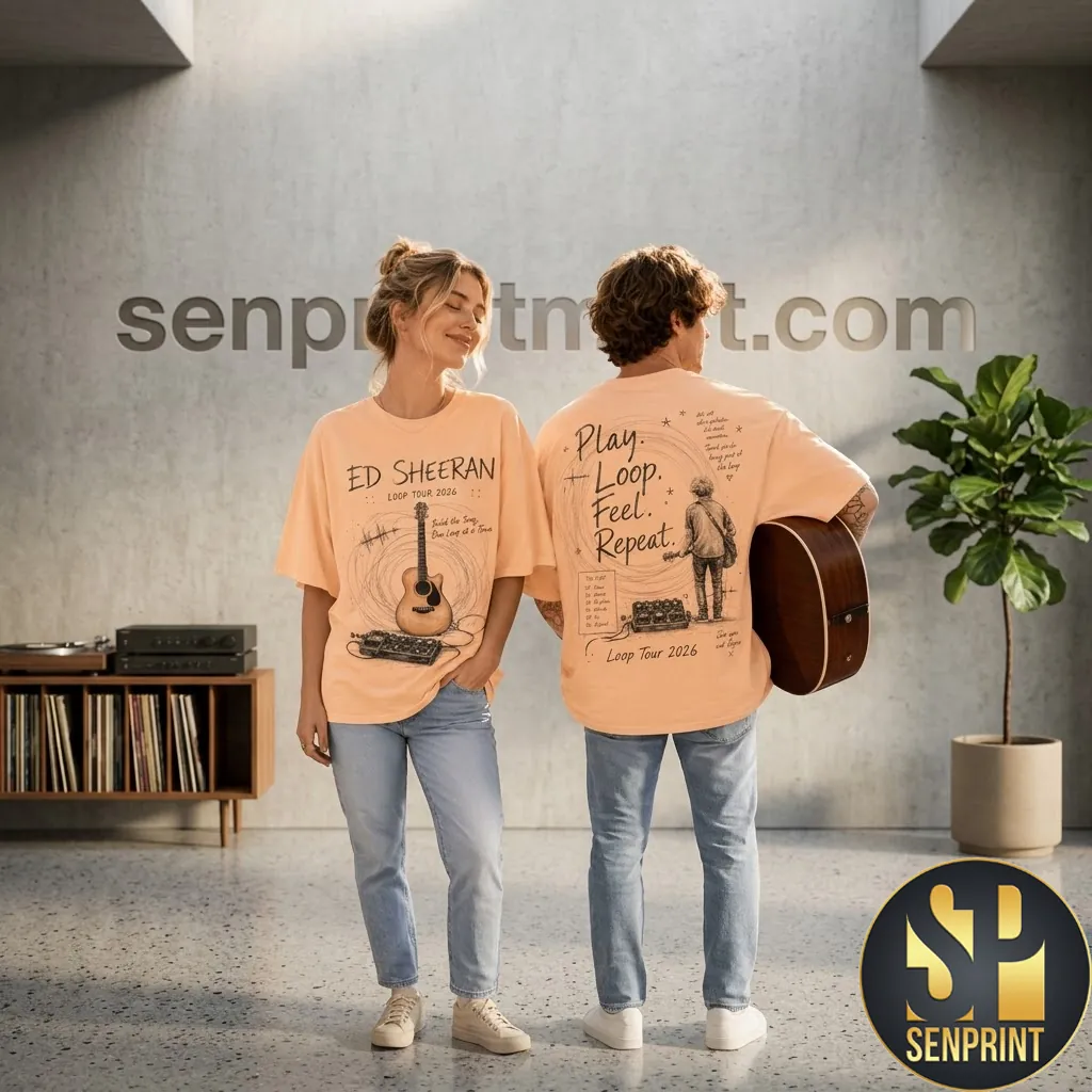 Ed Sheeran Loop Tour 2026 Play Loop Feel Repeat Graphic T-Shirt