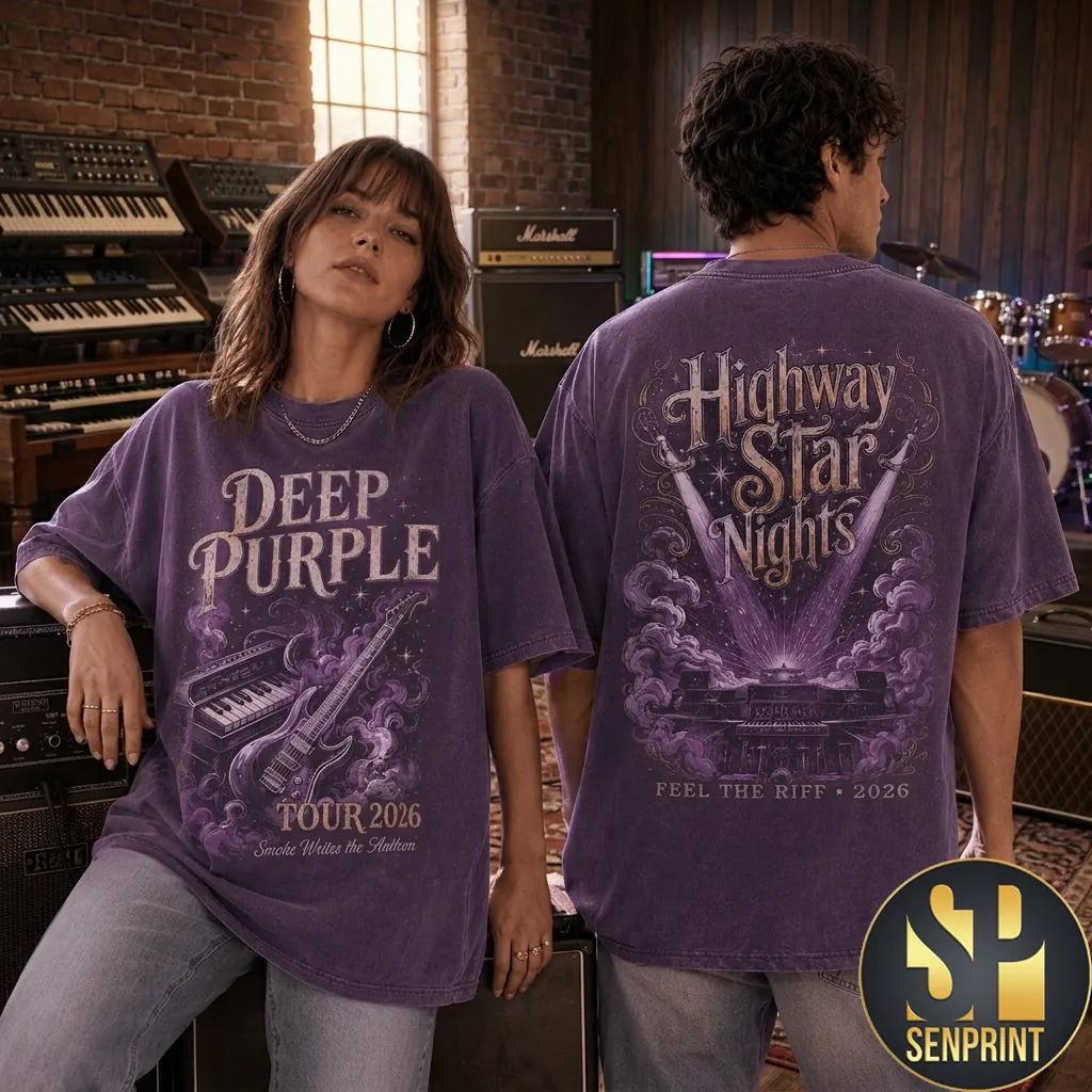 Deep Purple Highway Star Nights 2026 Tour Vintage Graphic T-Shirt