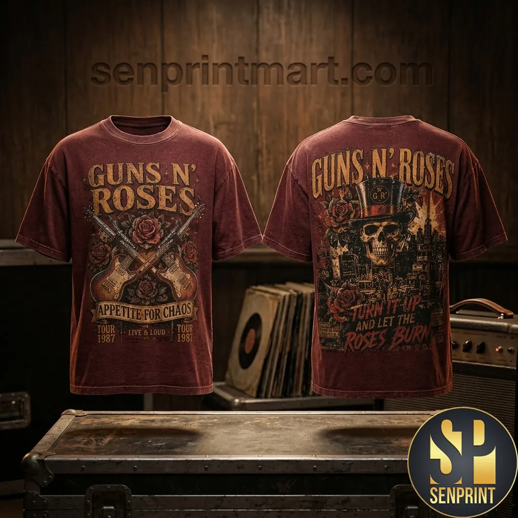 Guns N Roses Appetite For Chaos Vintage Style Graphic T-Shirt