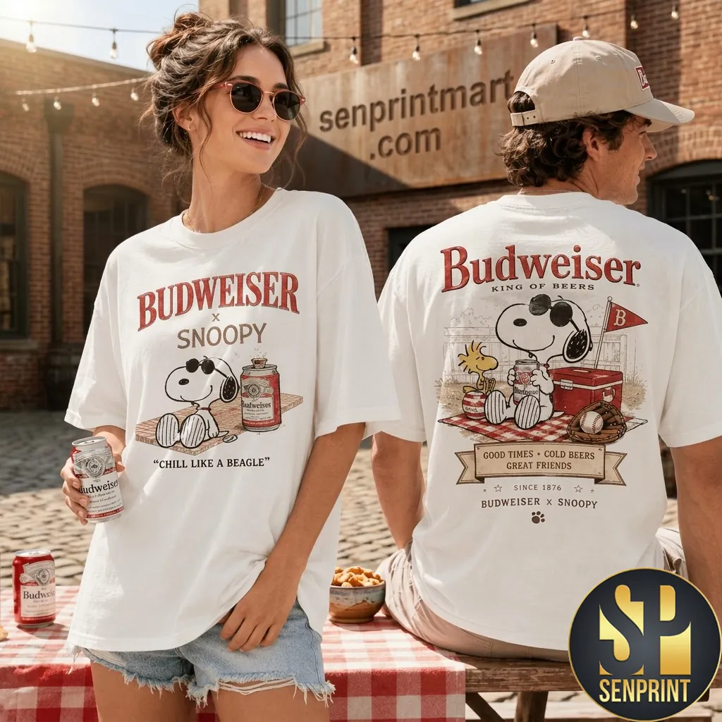 Budweiser X Snoopy Chill Like A Beagle Graphic T-Shirt