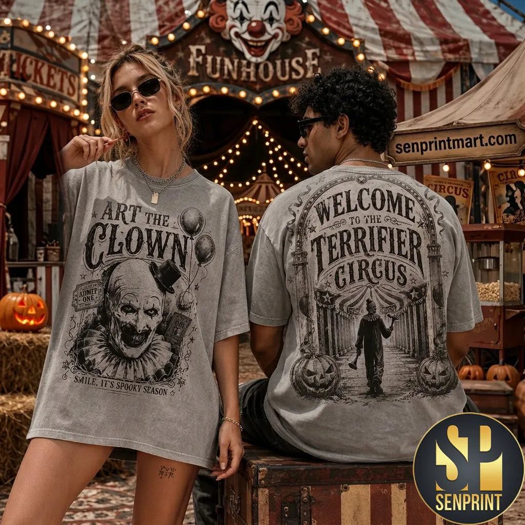 Art The Clown Terrifier Circus Graphic Horror Movie T-Shirt