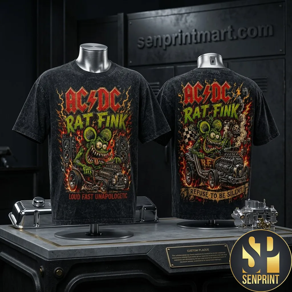 AC/DC Rat Fink Loud Fast Unapologetic Graphic T-Shirt