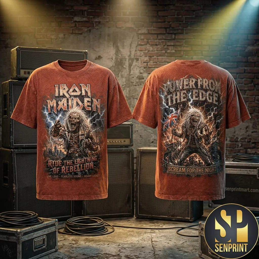 Iron Maiden Ride The Lightning Of Rebellion Graphic T-Shirt