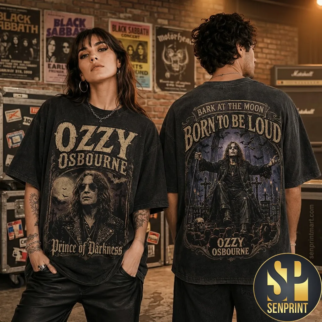 Ozzy Osbourne Prince Of Darkness Vintage Style Graphic T-Shirt