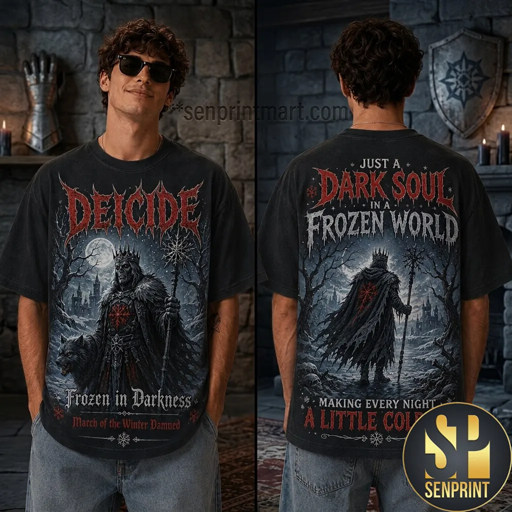 Deicide Frozen In Darkness Graphic Heavy Metal Band T-Shirt