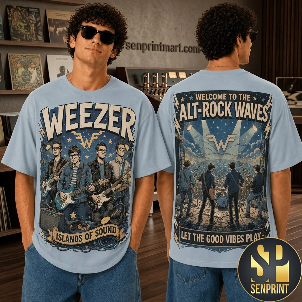Weezer Islands Of Sound Alt-Rock Waves Graphic T-Shirt