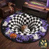 Detroit Lions Halloween 3D Illusion Quilted Round Rug Detroit Lions Halloween 3D Illusion Quilted Round Rug