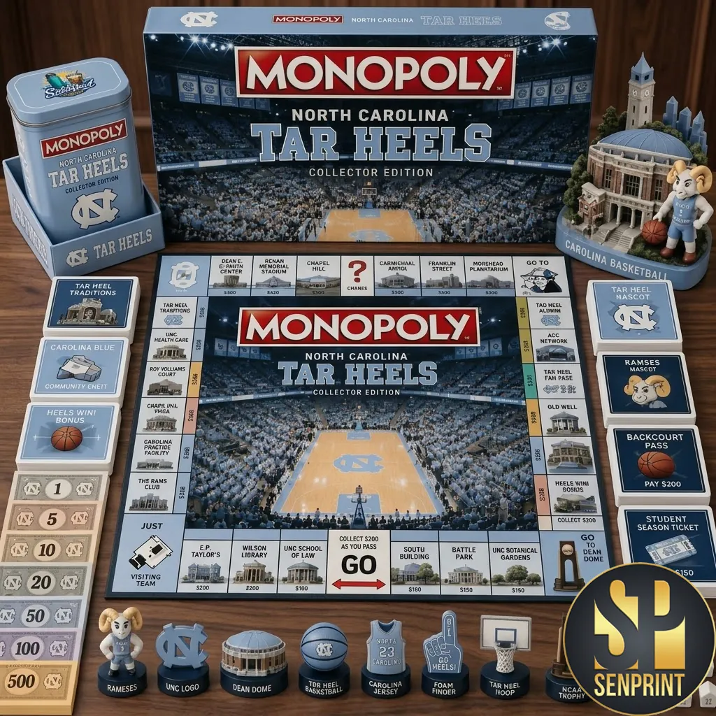North Carolina Tar Heels Monopoly Collector Edition Board Game