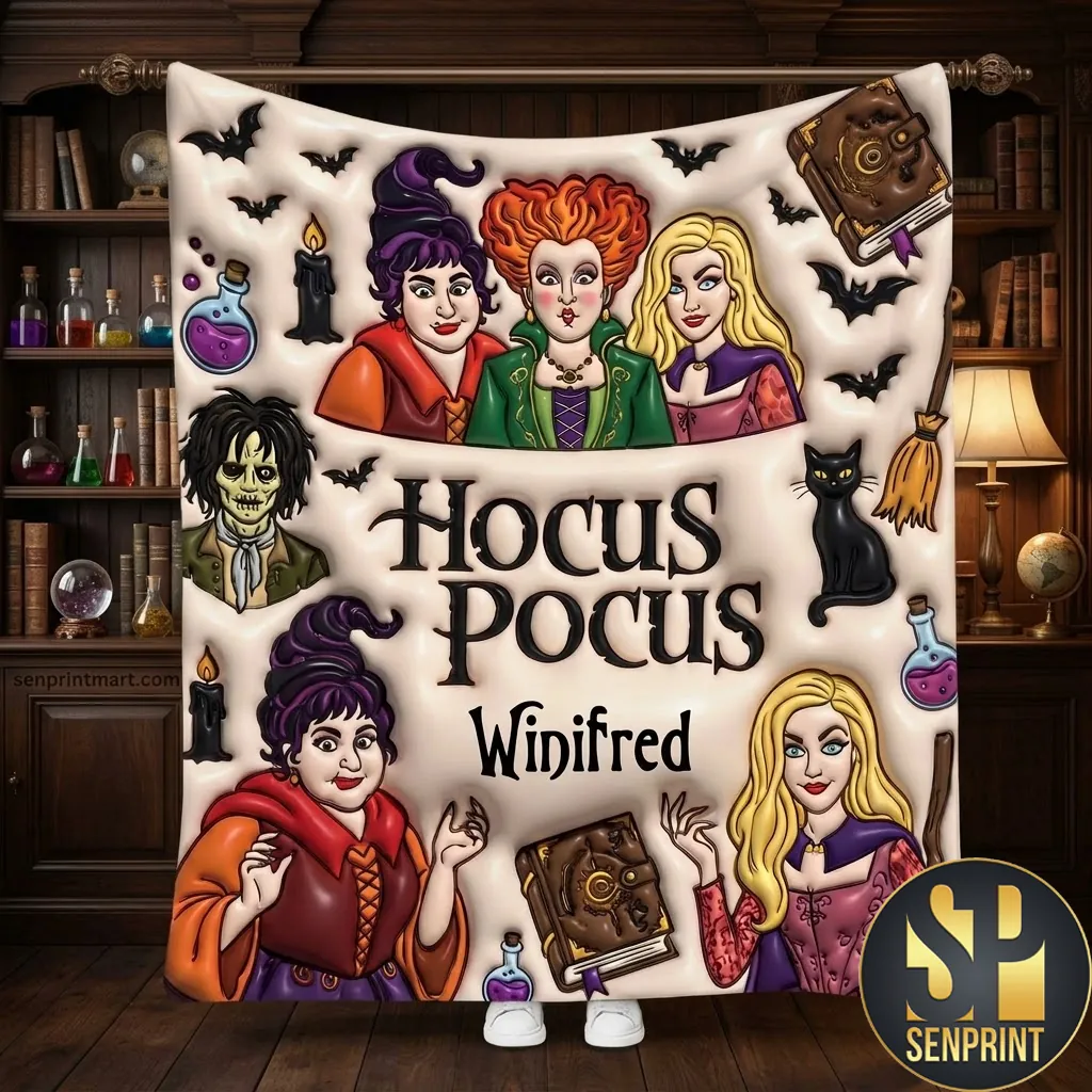 Hocus Pocus Sanderson Sisters Halloween Decorative Quilt Blanket