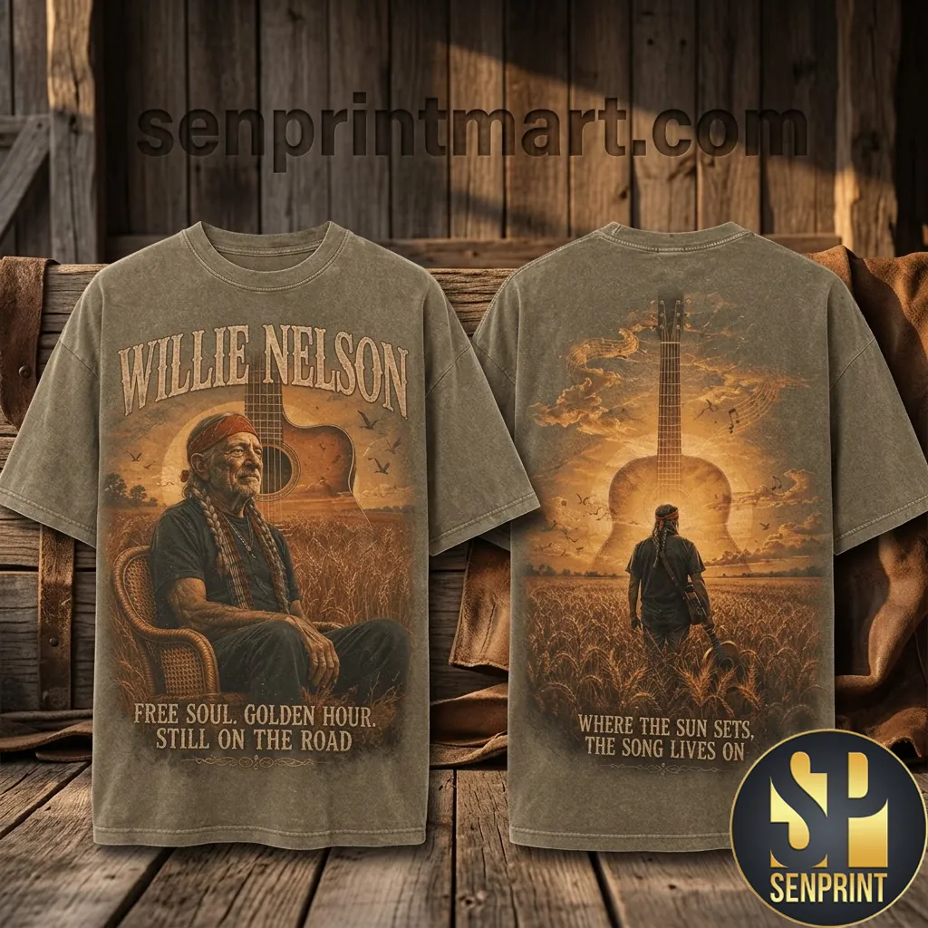 Willie Nelson Golden Hour Vintage Style Graphic T-Shirt