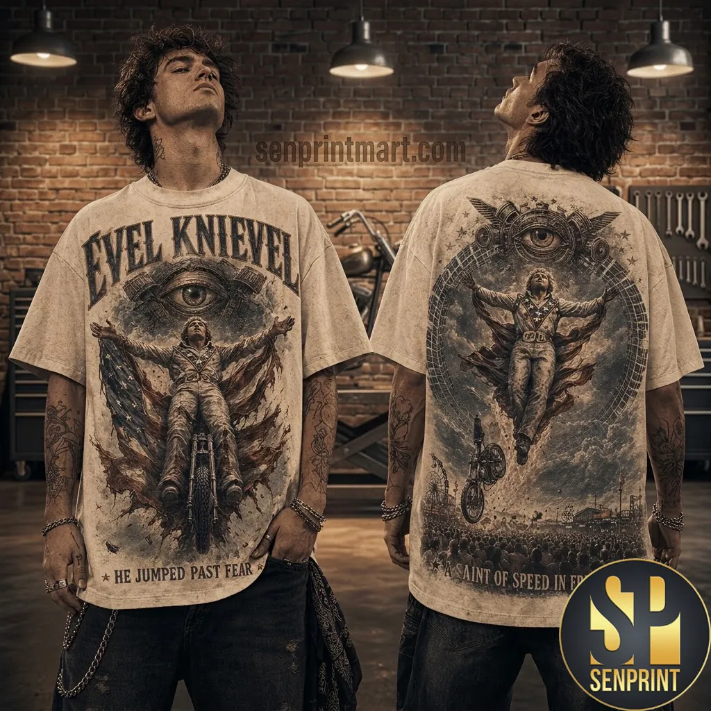 Evel Knievel Saint Of Speed Vintage Graphic 3D T-Shirt