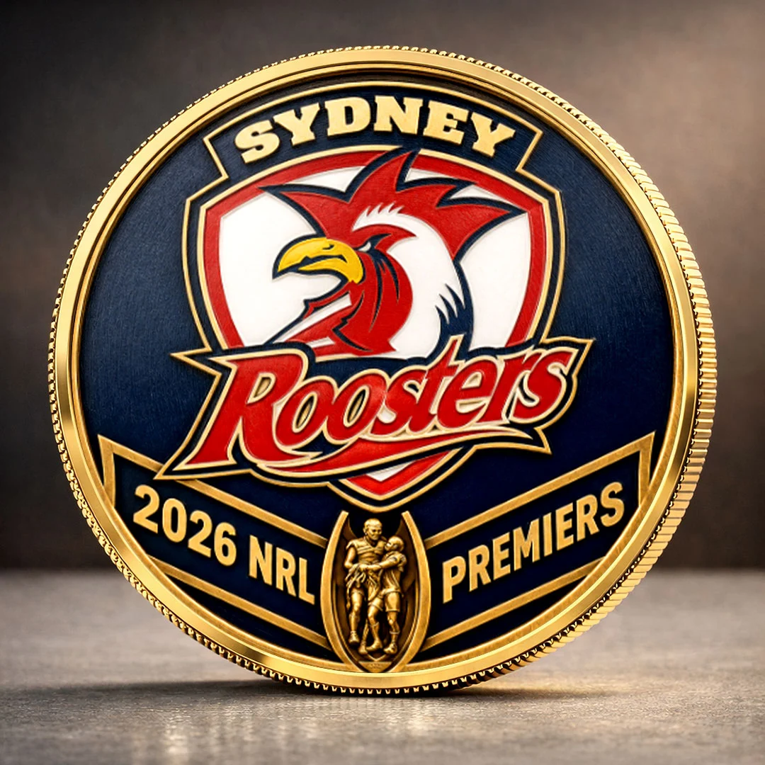 Sydney Roosters 2026 NRL Premiers Gold Plated Championship Memorabilia Commemorative Coin