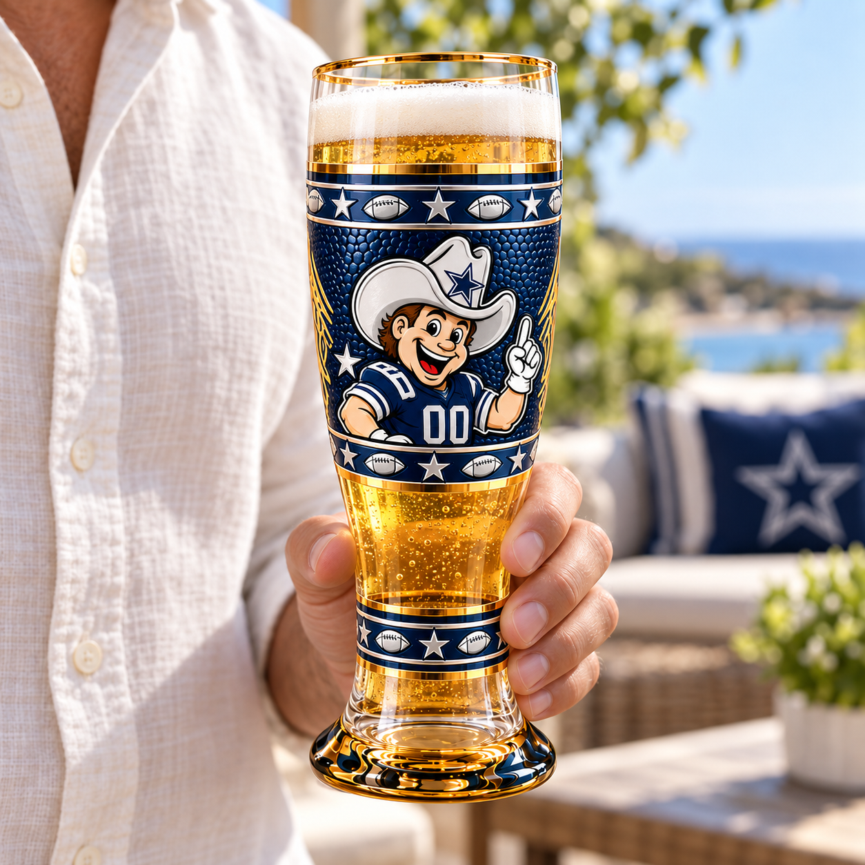 Dallas Cowboys Premium Gold Rimmed Collector’s Edition America’s Team Gift Boxed Pilsner Glass Set Dallas Cowboys Premium Gold Rimmed Collector’s Edition America’s Team Gift Boxed Pilsner Glass Set
