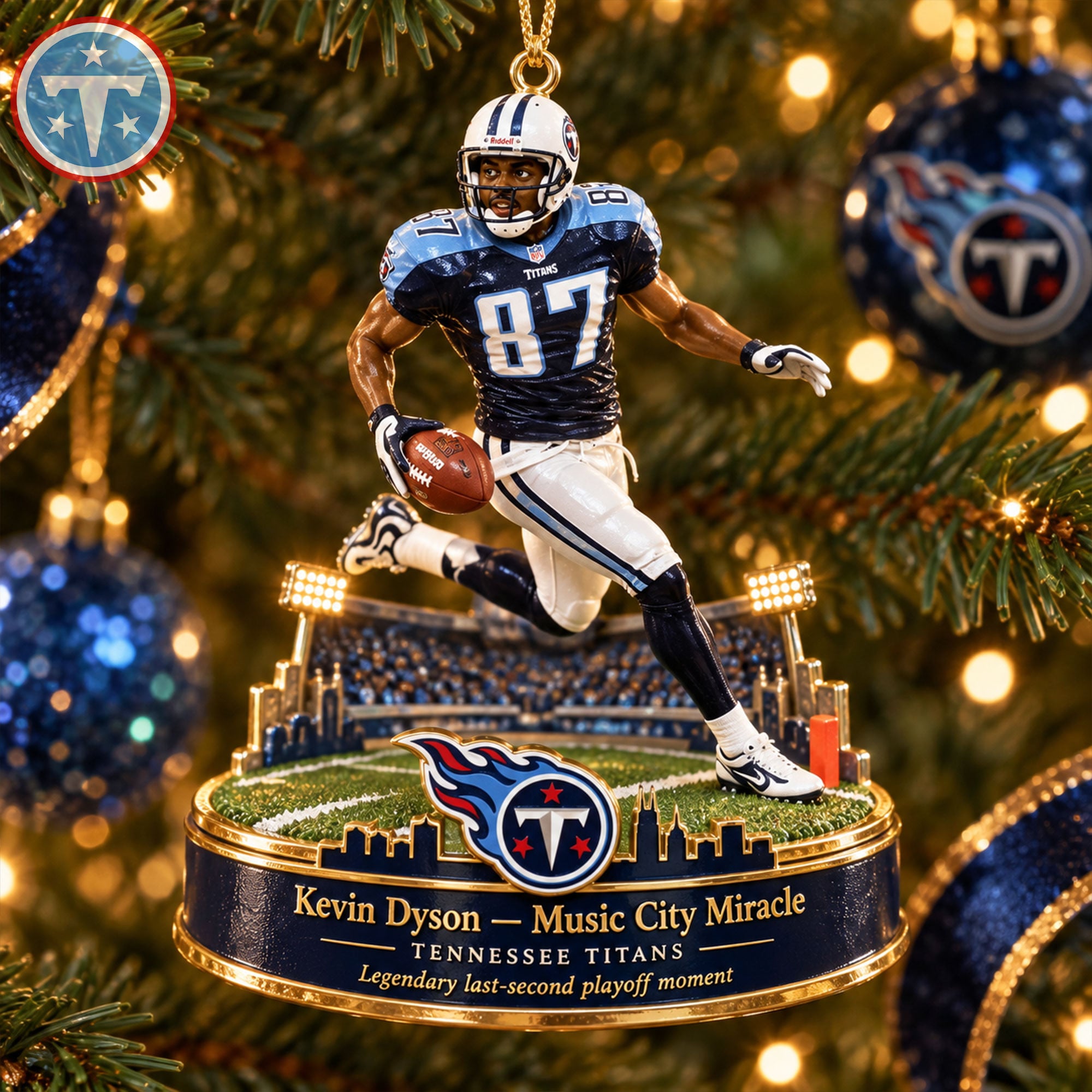 Tennessee Titans Kevin Dyson Music City Miracle Legendary Playoff Moment Christmas Ornament
