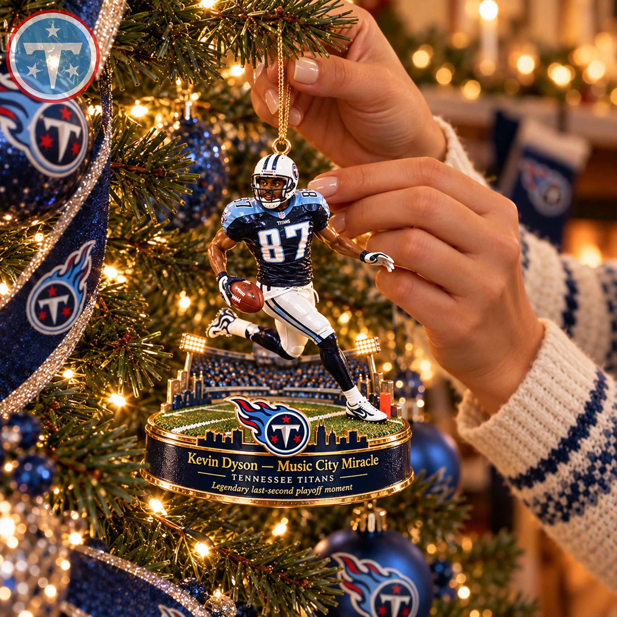 Tennessee Titans Kevin Dyson Music City Miracle Legendary Playoff Moment Christmas Ornament Tennessee Titans Kevin Dyson Music City Miracle Legendary Playoff Moment Christmas Ornament