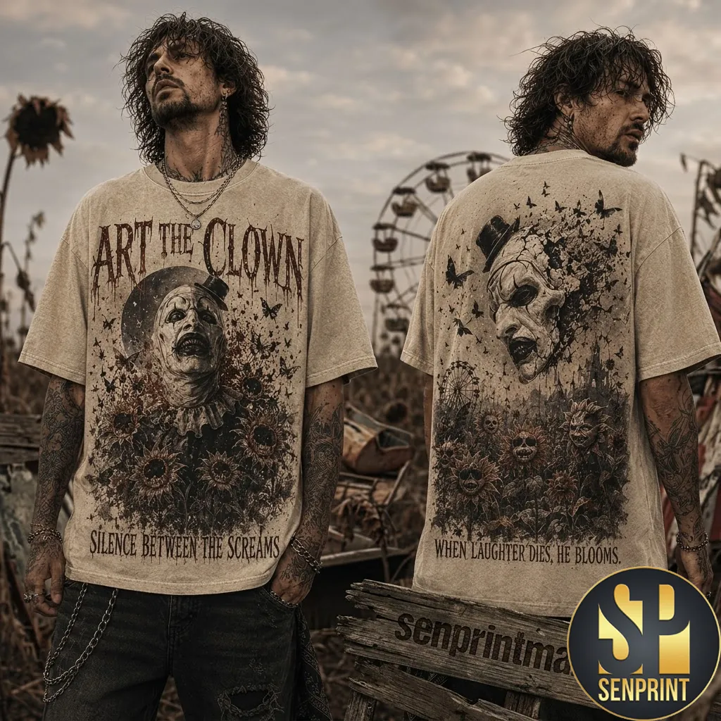 Art The Clown Silence Between The Screams Horror Graphic T-Shirt