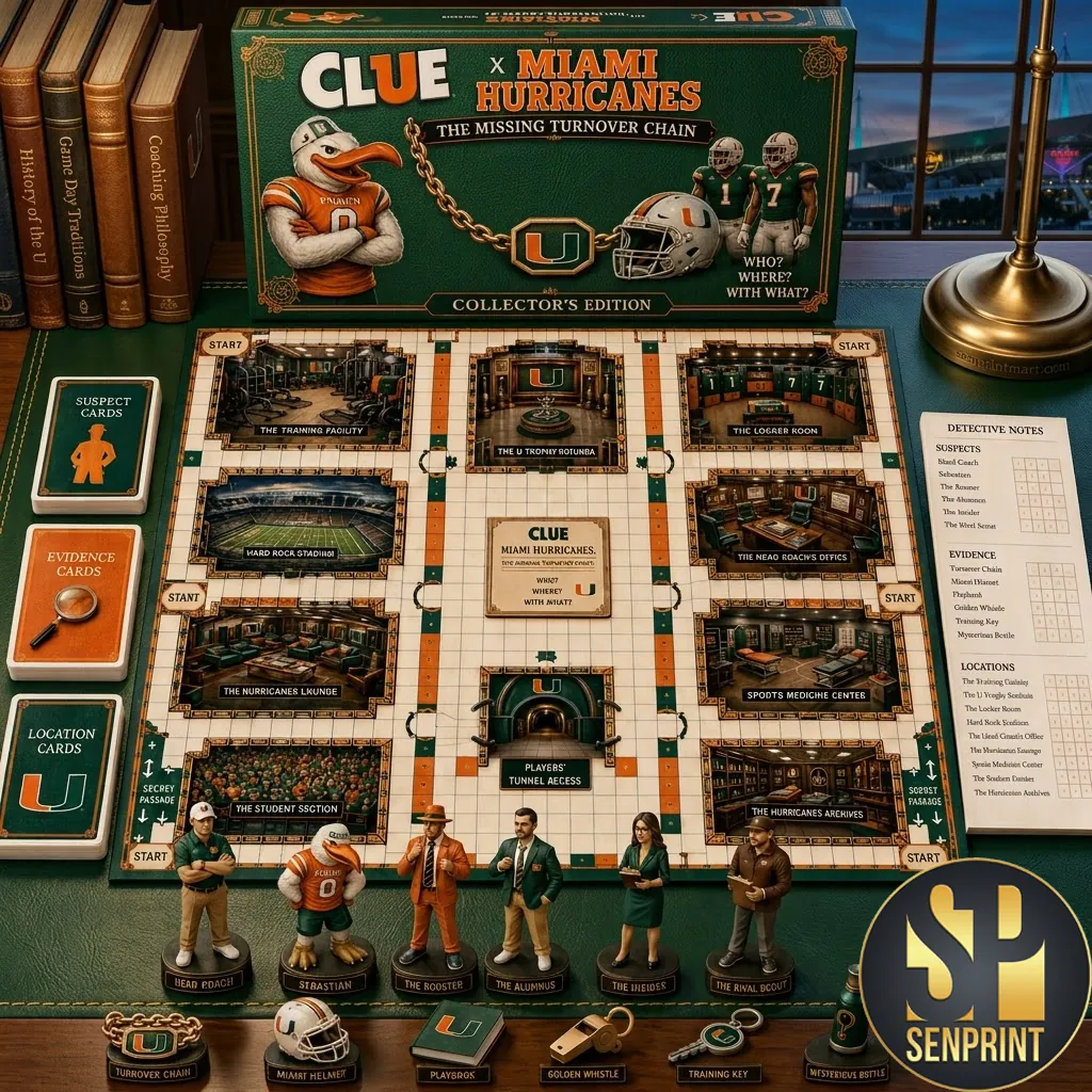 Miami Hurricanes Clue The Missing Turnover Chain Collector’s Edition Board Game