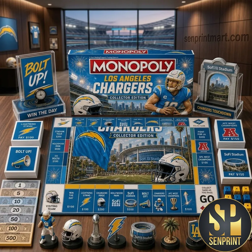 Los Angeles Chargers Monopoly Collector Edition Board Game