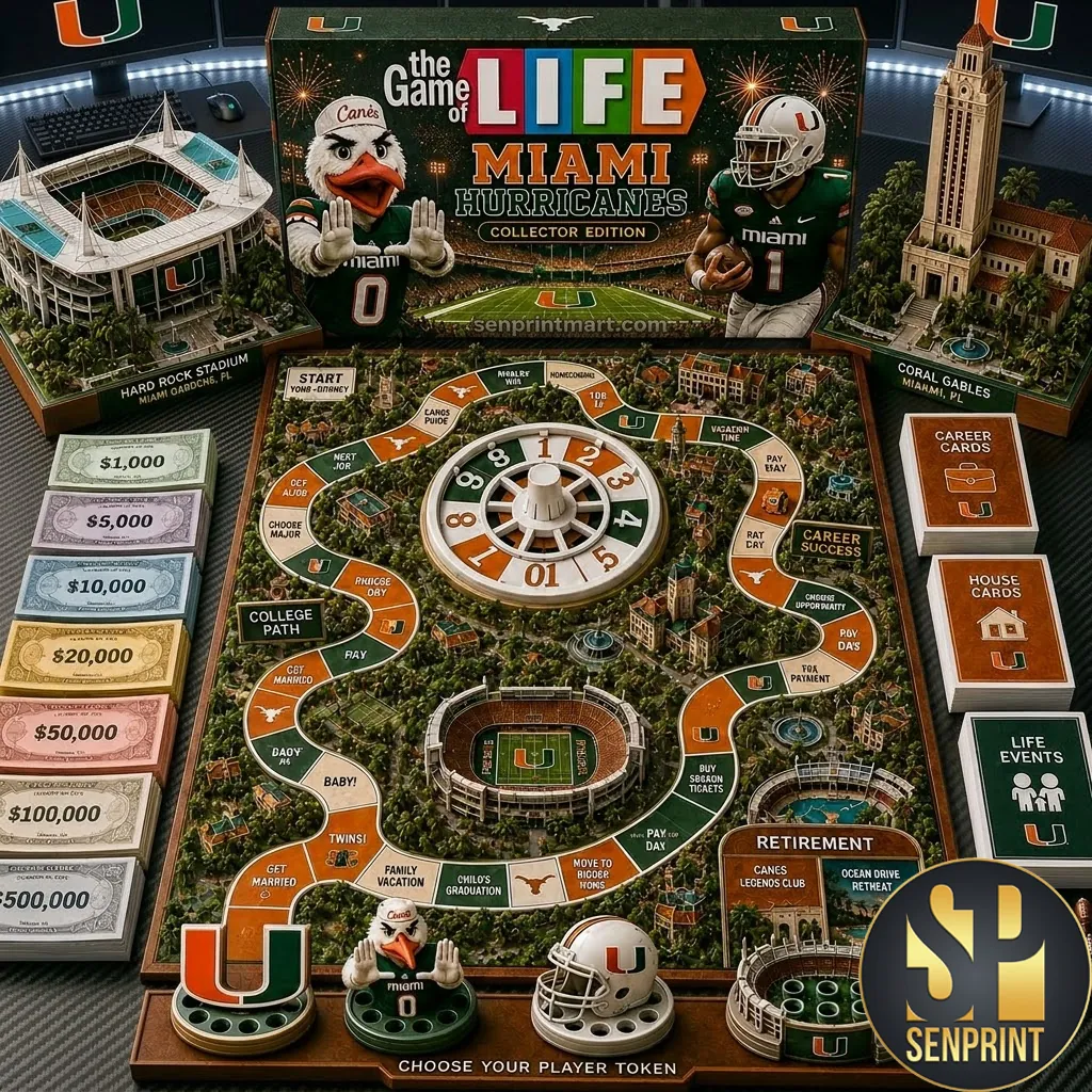 Miami Hurricanes The Game Of Life Collector Edition Board Game