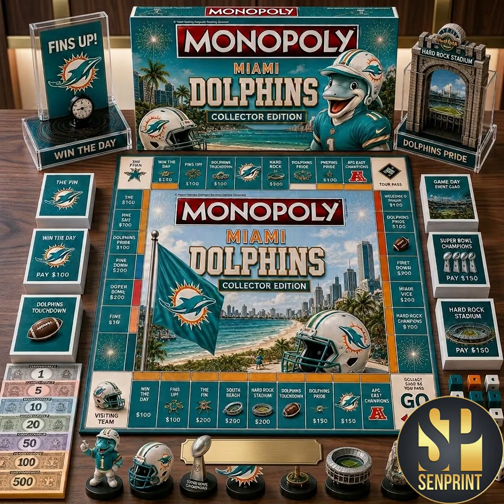 Miami Dolphins Monopoly Collector Edition Board Game