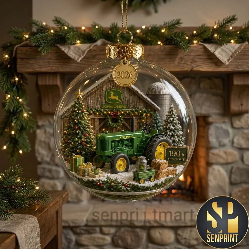 John Deere 190th Anniversary 2026 Farm Tractor Christmas Ornament