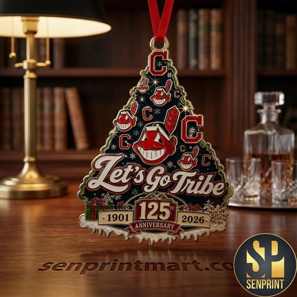 Cleveland Guardians Lets Go Tribe 125th Anniversary Christmas Tree Ornament