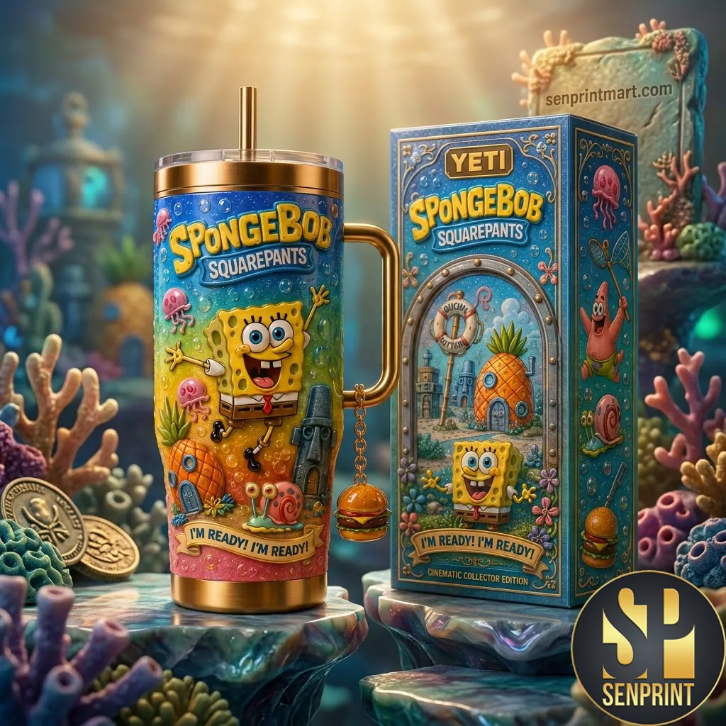 Spongebob Squarepants I Am Ready 40oz Insulated Tumbler