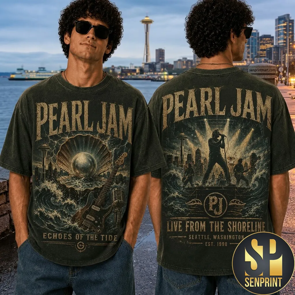 Pearl Jam Echoes Of The Tide Seattle Concert Graphic T-Shirt