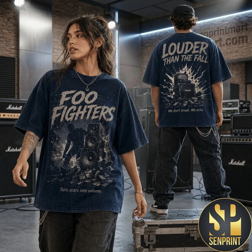 Foo Fighters Louder Than The Fall Vintage Style Graphic T-Shirt