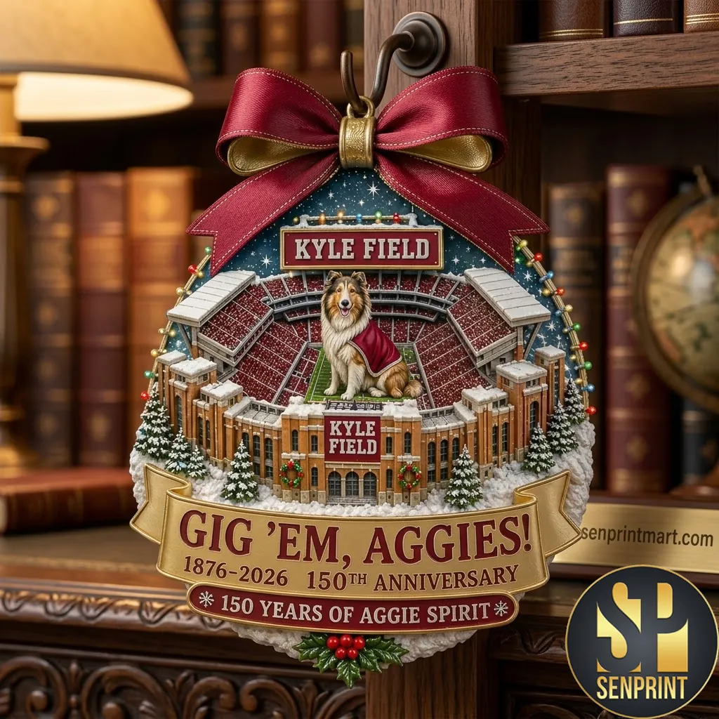Texas A&M Kyle Field 150th Anniversary Commemorative Christmas Ornament