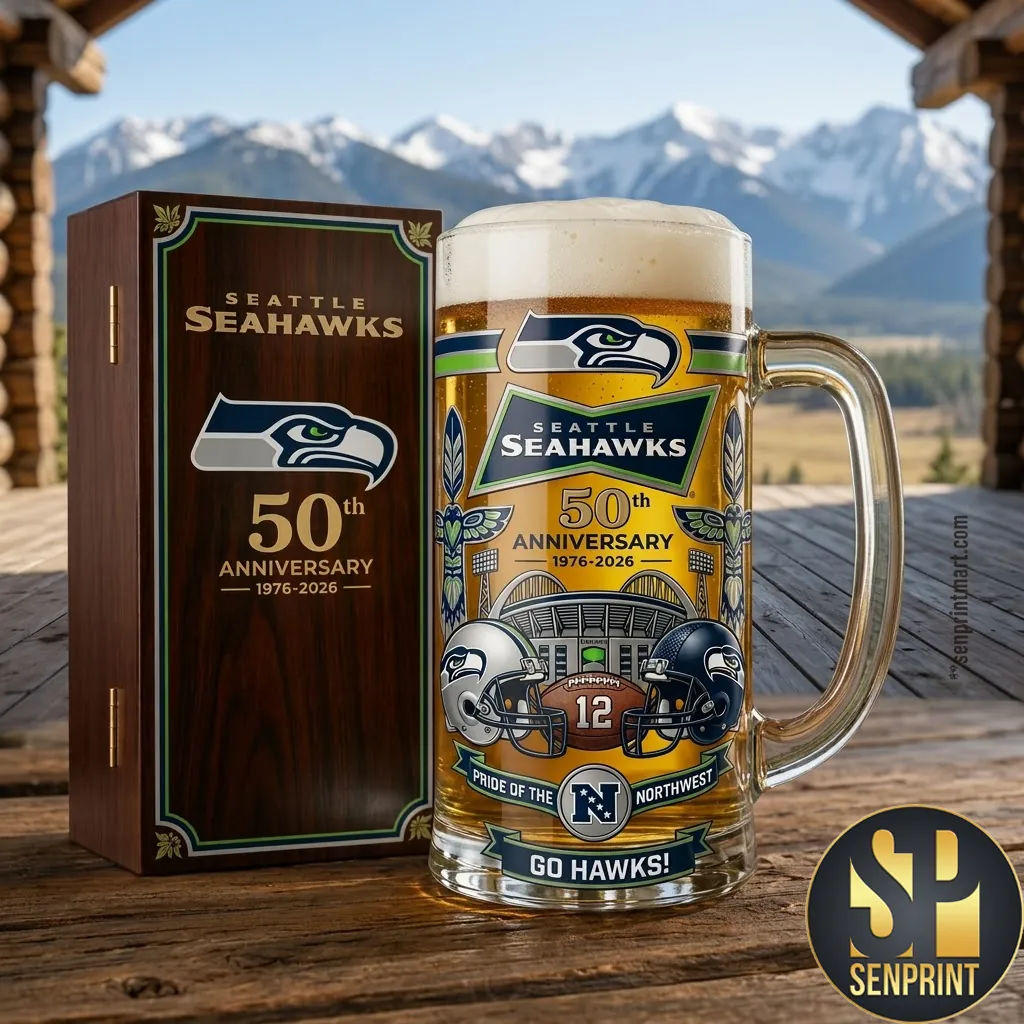 Seattle Seahawks 50th Anniversary Commemorative Beer Mug