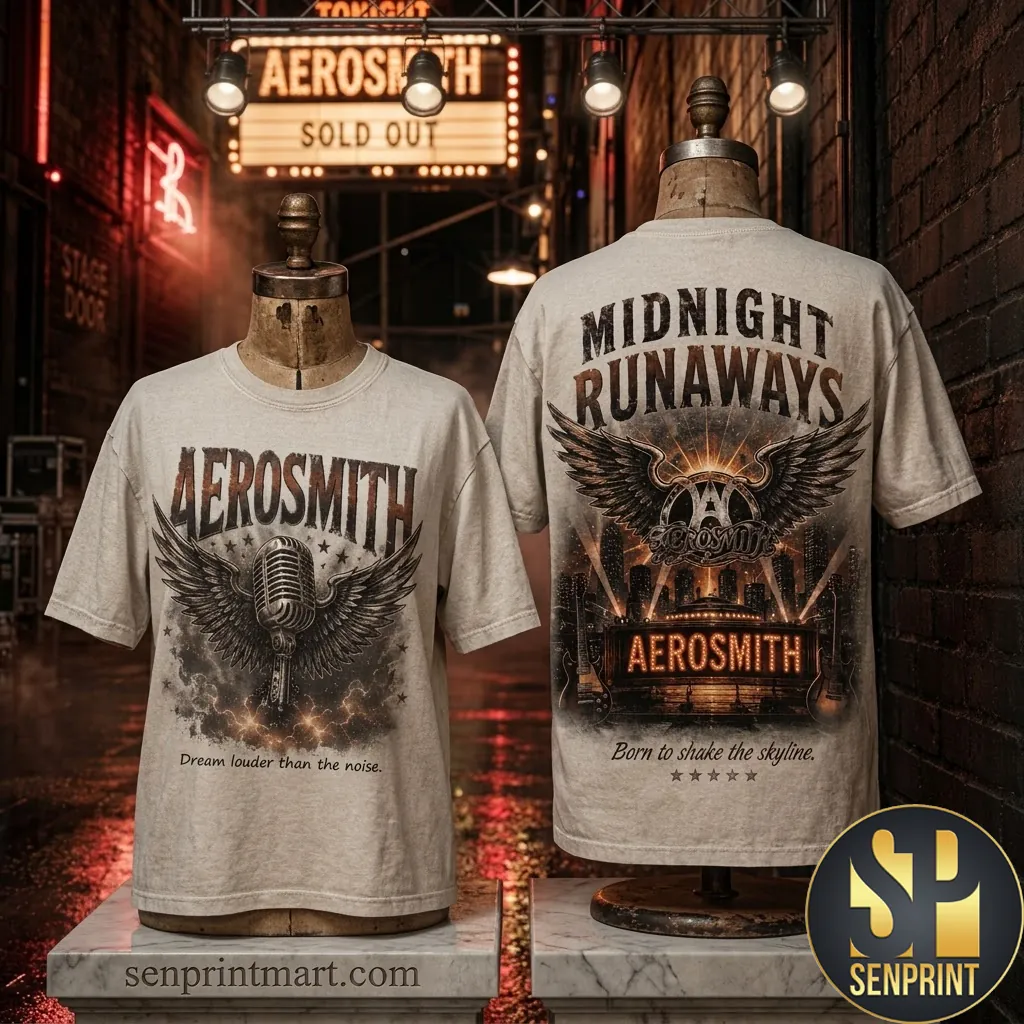 Aerosmith Midnight Runaways Graphic Print T-Shirt