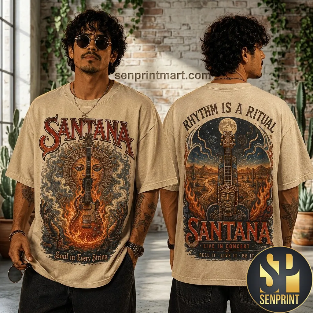 Santana Rhythm Is A Ritual Vintage Graphic 3D Shirt