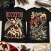 Led Zeppelin Stairway To Santa's Lap Funny Classic Rock Christmas Graphic T-Shirt