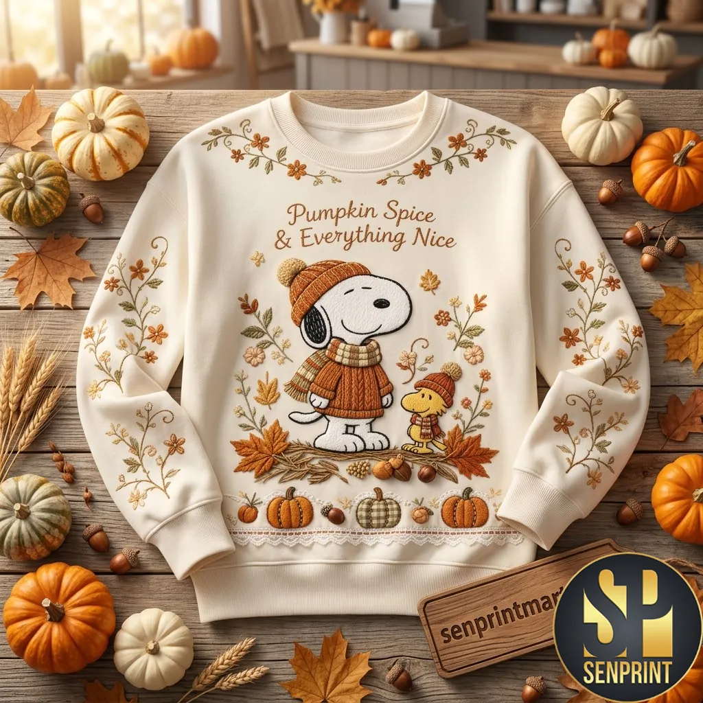 Pumpkin Spice And Everything Nice Snoopy Fall Autumn Sweatshirt