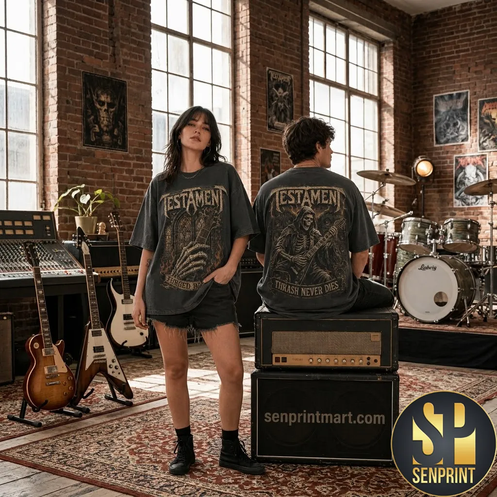 Testament Thrash Never Dies Vintage Style Graphic Shirt