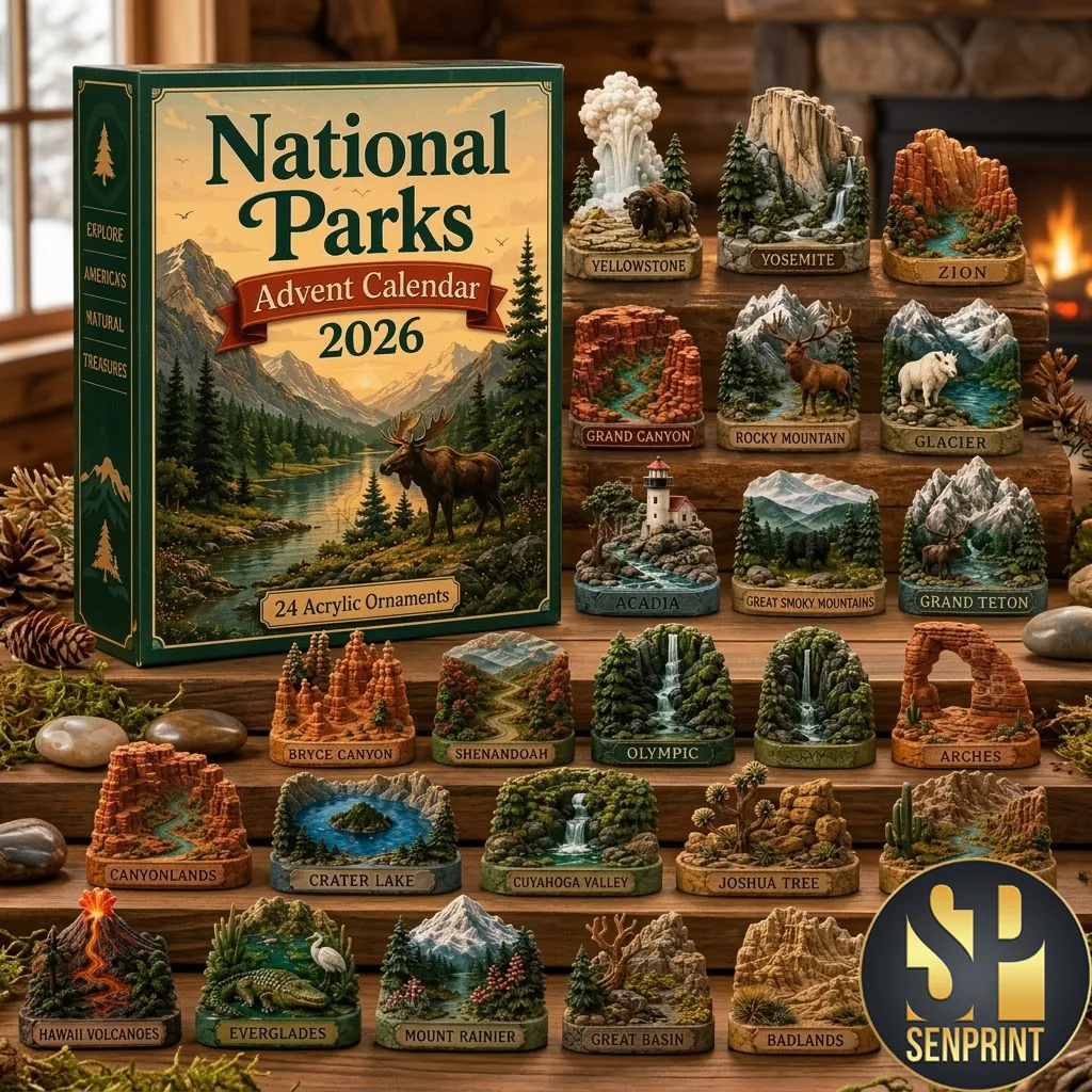 National Parks 2026 Advent Calendar 24 Acrylic Ornaments Set
