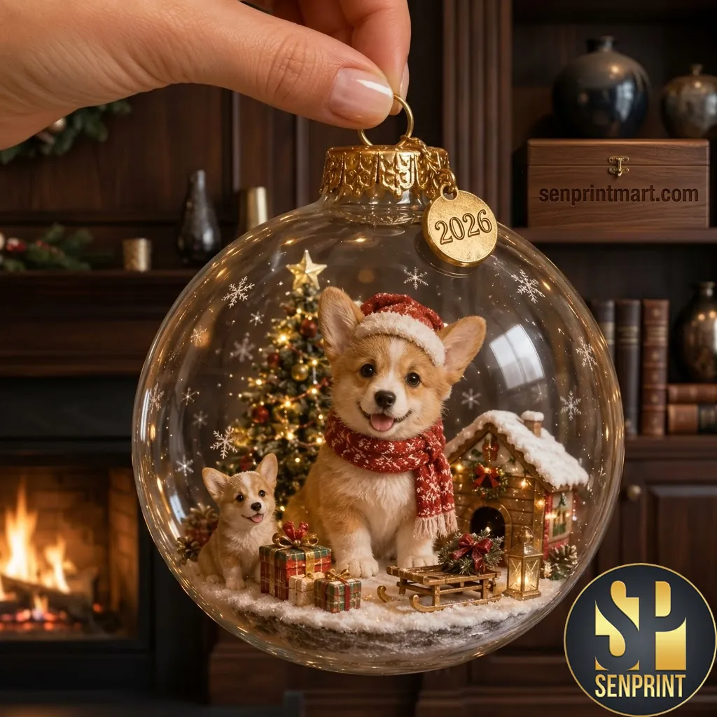 Corgi Christmas 2026 Commemorative Glass Ball Ornament