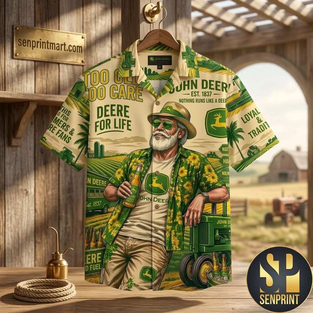 John Deere Nothing Runs Like A Deer Tropical Hawaiian Shirt