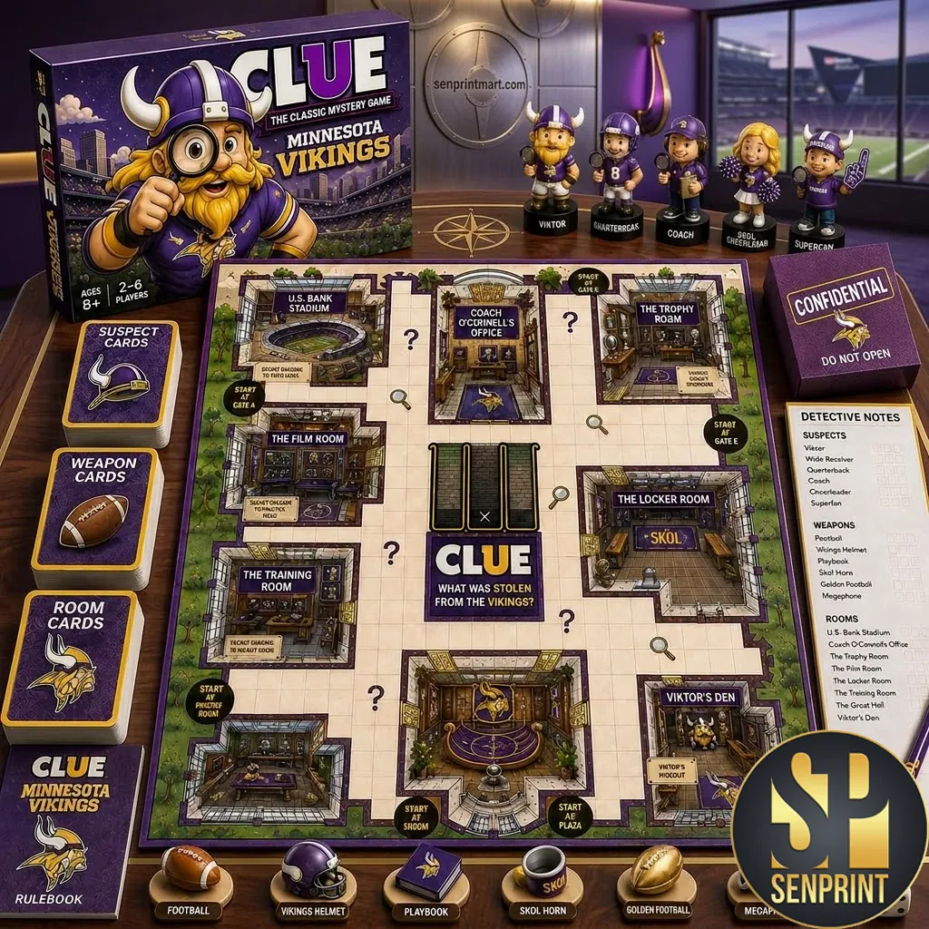 Minnesota Vikings Clue Edition The Classic Mystery Board Game