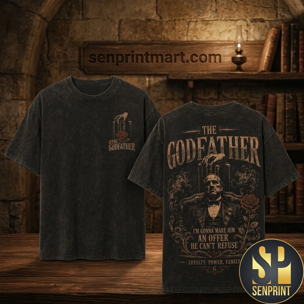The Godfather Vintage Style Graphic Print T-Shirt
