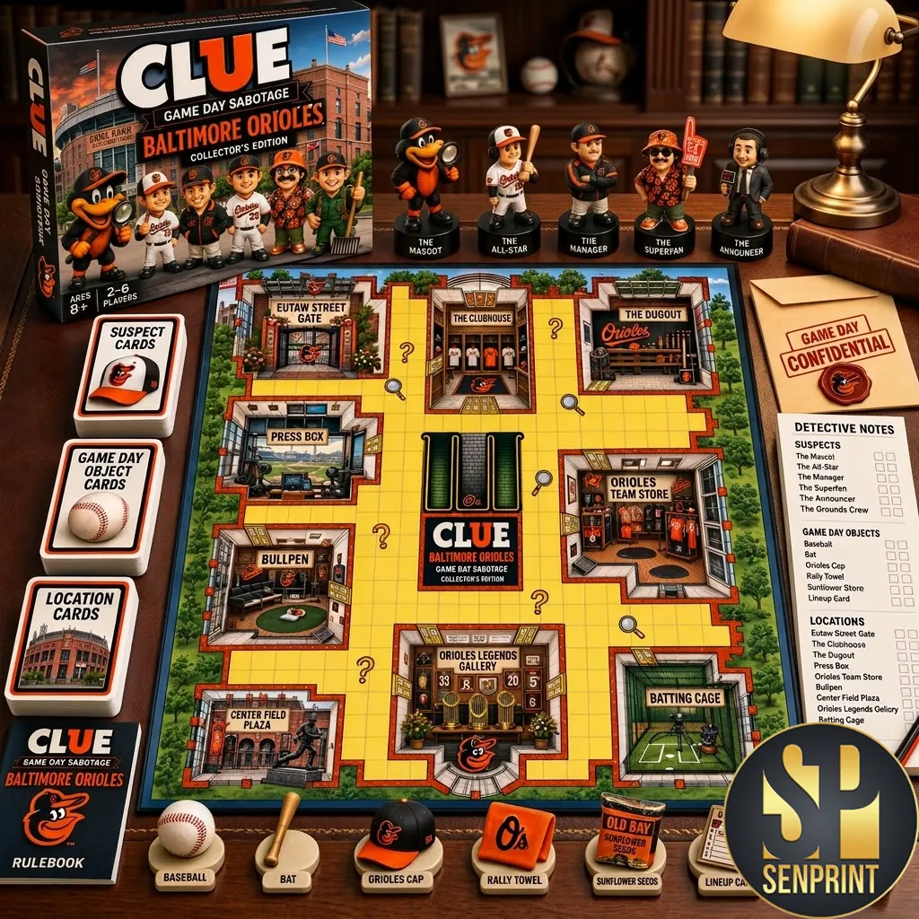 Baltimore Orioles Clue Game Day Sabotage Collector’s Edition Board Game