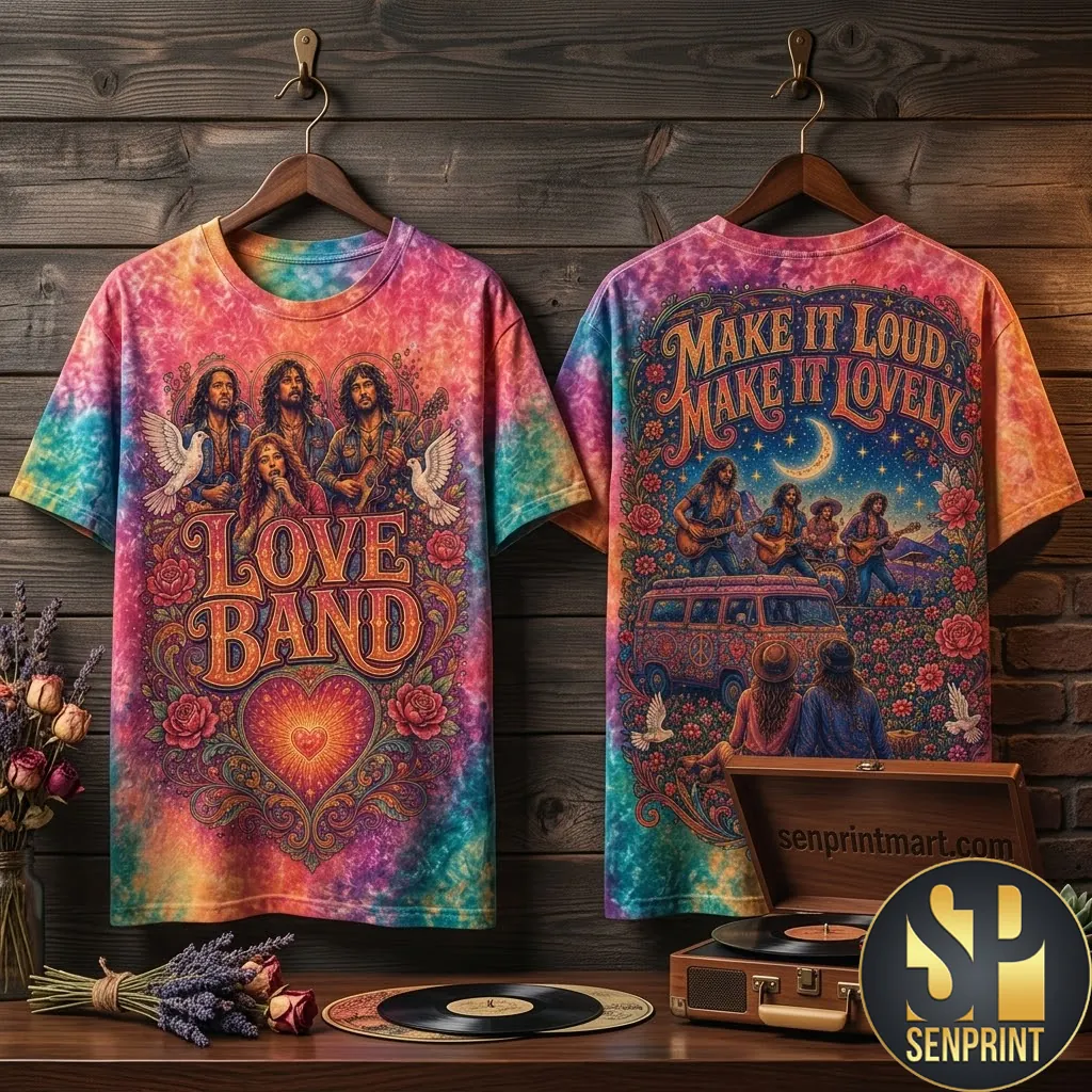 Love Band Make It Loud Make It Lovely Vintage Tie Dye T-Shirt