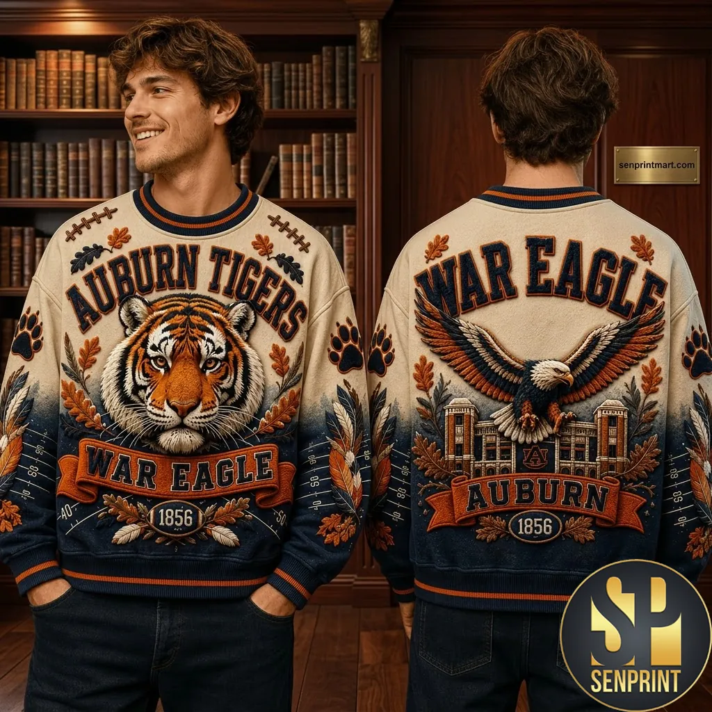 Auburn Tigers War Eagle 1856 Premium Graphic Sweater