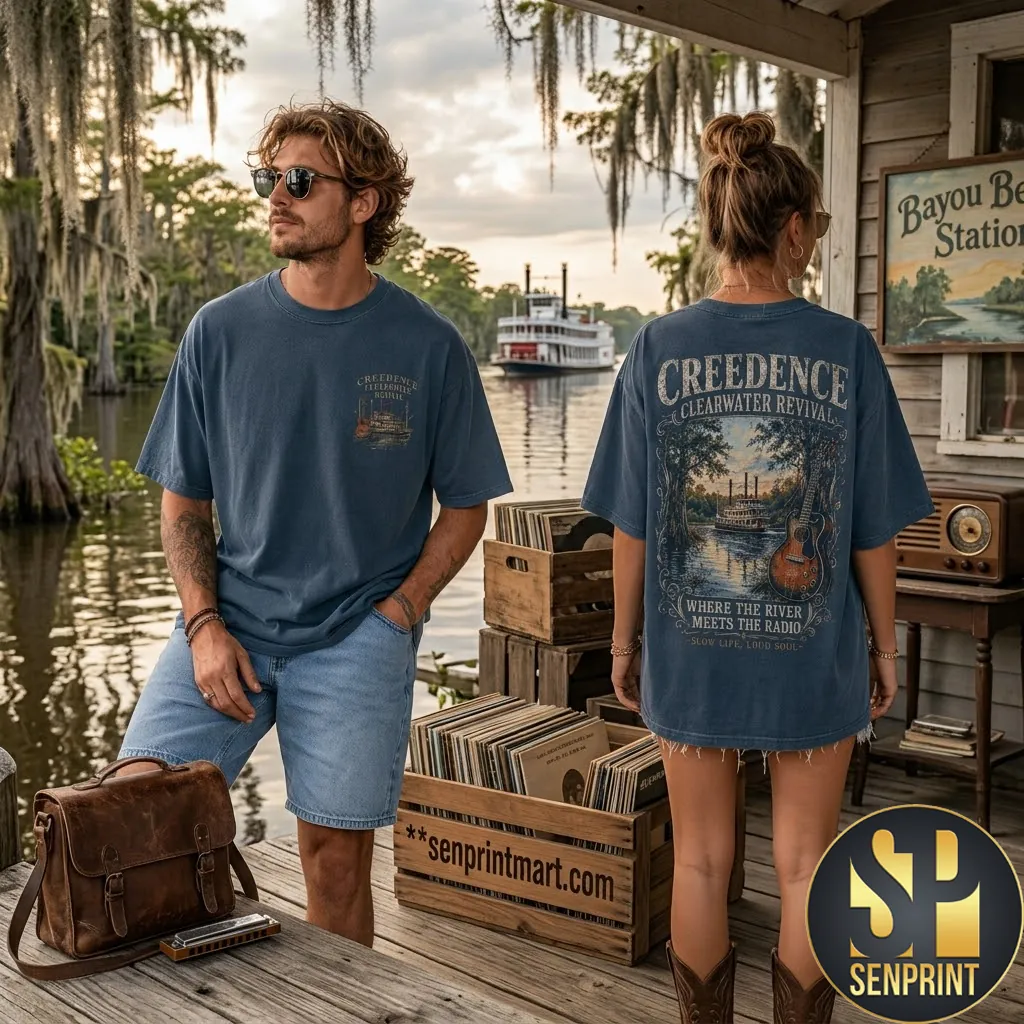 Creedence Clearwater Revival Where The River Meets The Radio Graphic T-Shirt