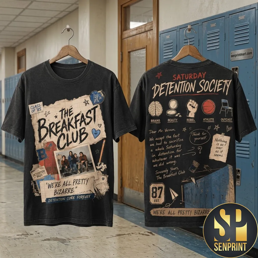 The Breakfast Club Saturday Detention Society Vintage Graphic T-Shirt