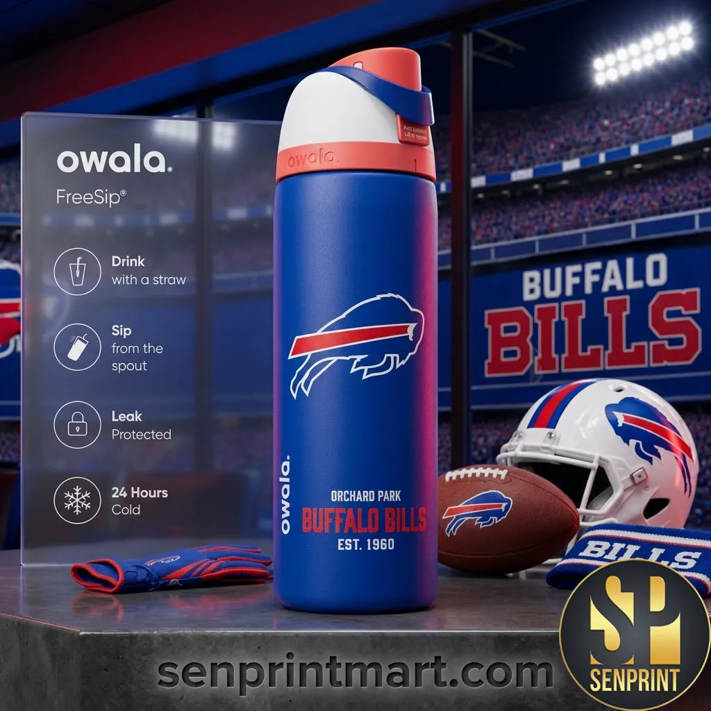 Buffalo Bills Orchard Park Est 1960 Owala FreeSip Water Bottle