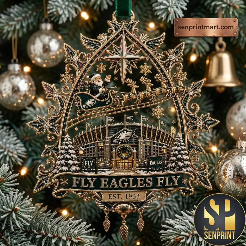 Philadelphia Eagles Fly Eagles Fly Est 1933 Premium Christmas Ornament
