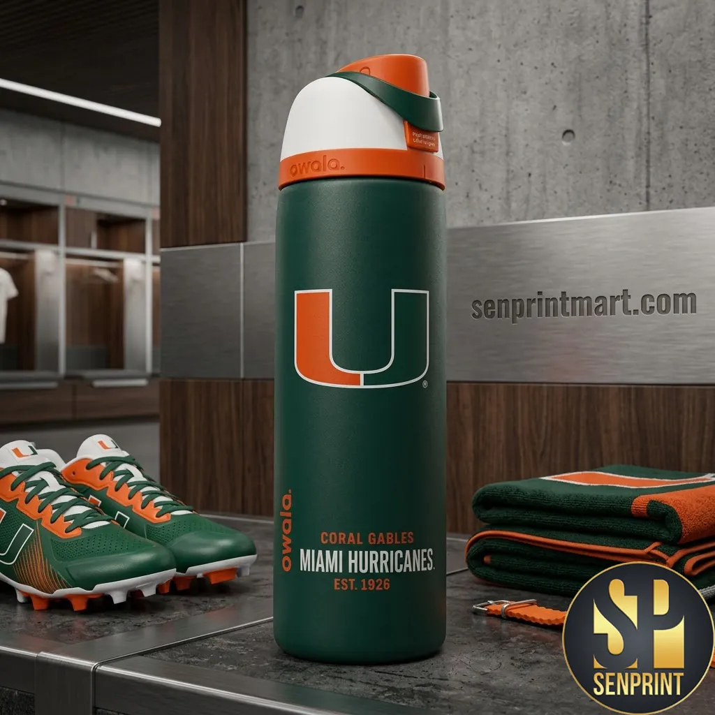 Miami Hurricanes Coral Gables Est 1926 Owala Water Bottle