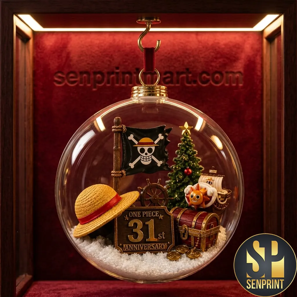 One Piece 31st Anniversary Straw Hat Pirate Christmas Acrylic Ornament